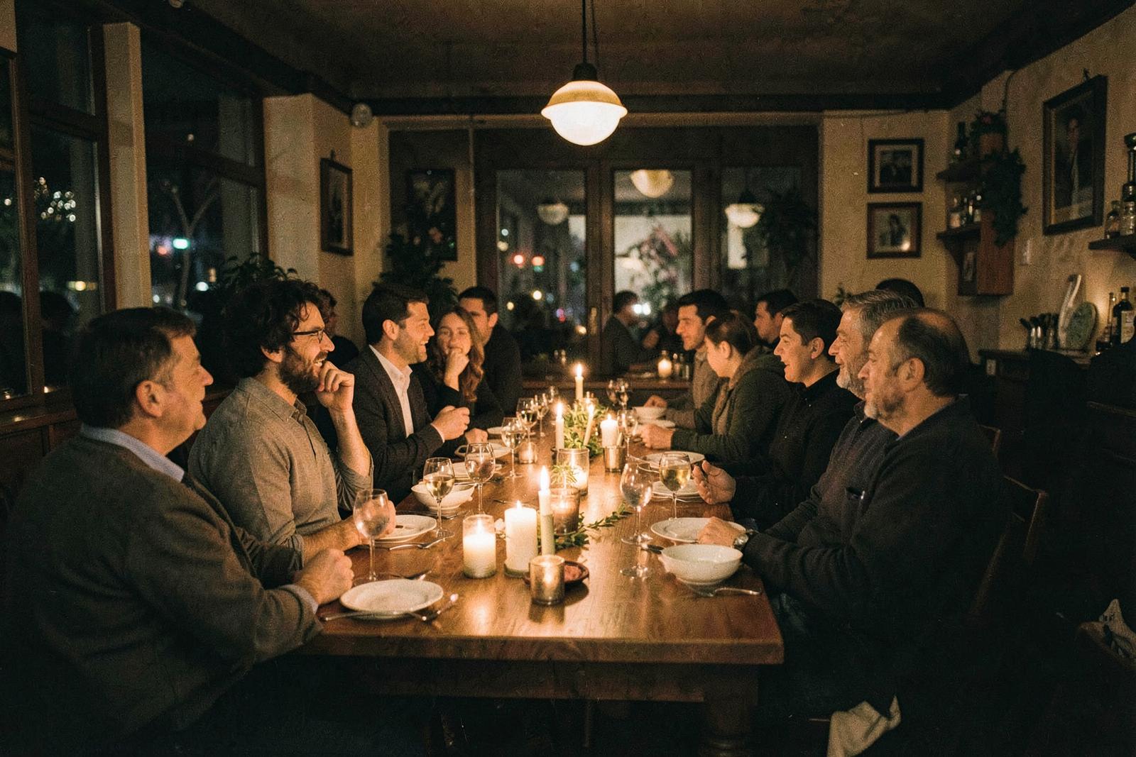 A busy restaurant documented during service